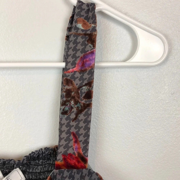 Sage The Label New Women’s Small Gray Rust Print Crop Top - Picture 7 of 11